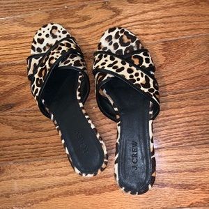 Cheetah Print J Crew Flat Sandals